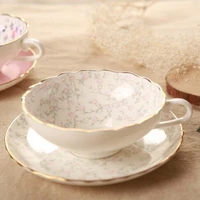 european style bone china celadon ceramic coffee cup and saucer small tea cup ceramic