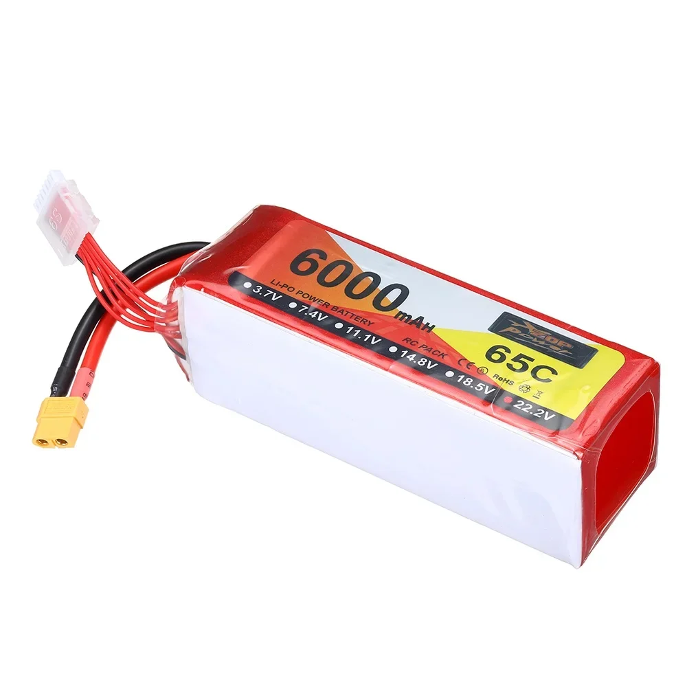 ZOP Power 22 2 В 6000 мАч 65C 6S LiPo аккумулятор XT60 разъем для радиоуправляемого дрона