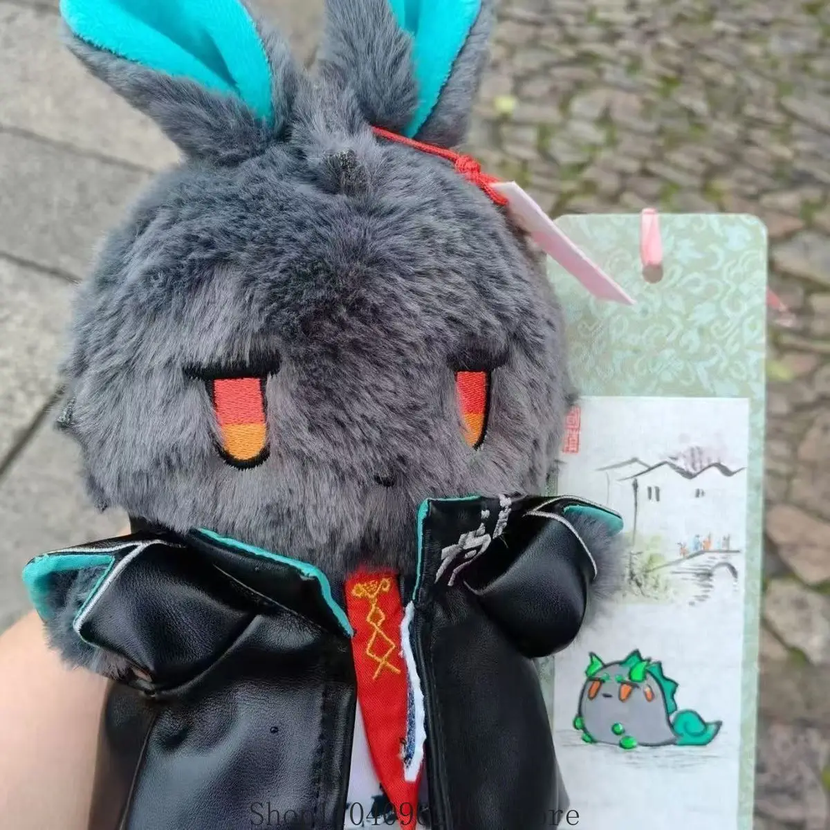 Фото Плюшевая подушка-талисман Arknights Xi Chaolongshan Rabbit: Аниме-фигурка, кукла-идол, подарок для студентов и фанатов №4