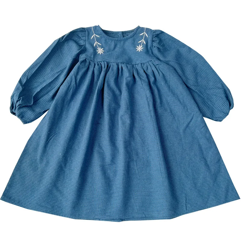 

2022 Spring New Girl Flower Skirt Korean Version Kids Blue Fashion Dress Baby Tide Dress Girls Dress Winter Dress for Girls