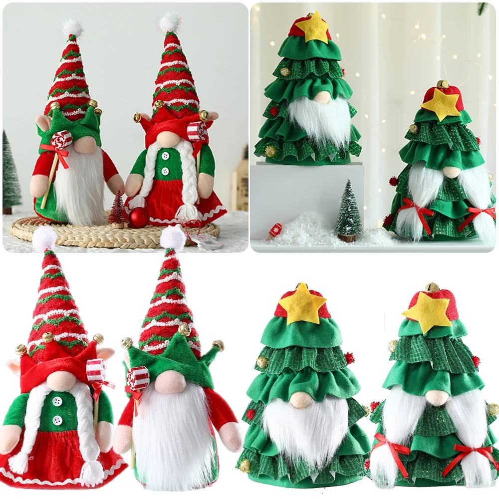 

Рождественская Кукла без лица, колокольчик, эльф, кукла с рождественским украшением, украшение для стола, семейные рождественские подарки