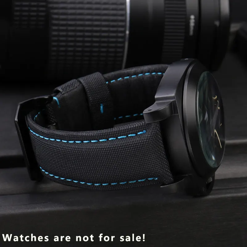 Ремешок нейлоновый кожаный для Panerai PAM01661 441 111 PAM01118/01661 мужской 22 мм 24 26