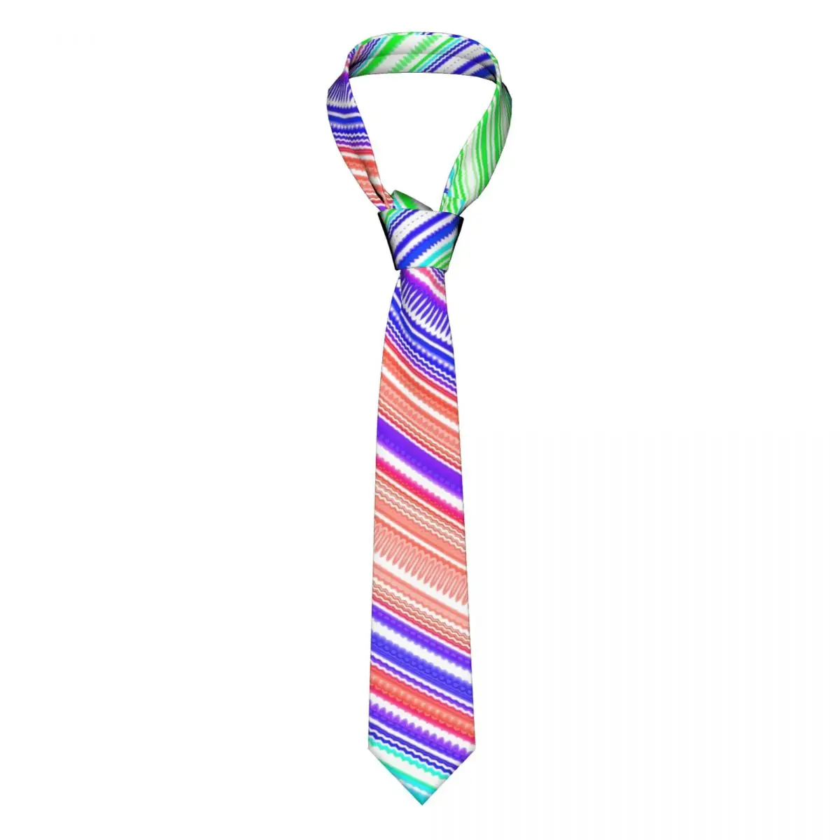 

Curve Print Tie Colorful Stripes Accessories For Man Neck Ties Vintage Blouse 8CM Wedding Cravat