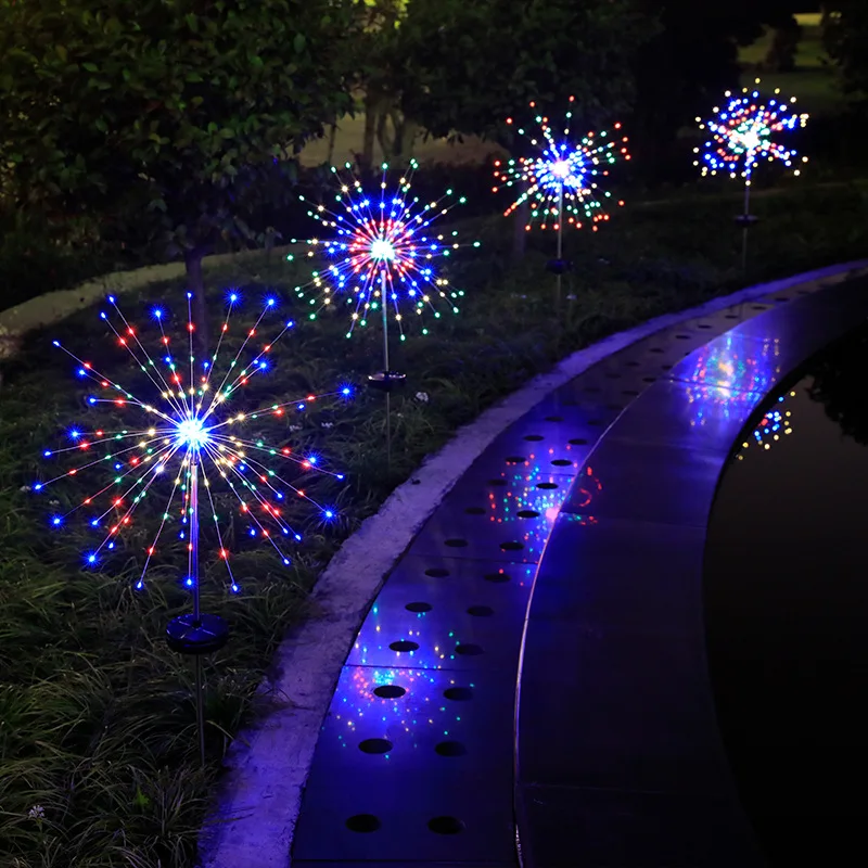 

LED Solar Powered Outdoor Waterproof Grass Globe Dandelion Fireworks Lamp 90/120/150 LED For Garden Lawn Landscape Holiday Light