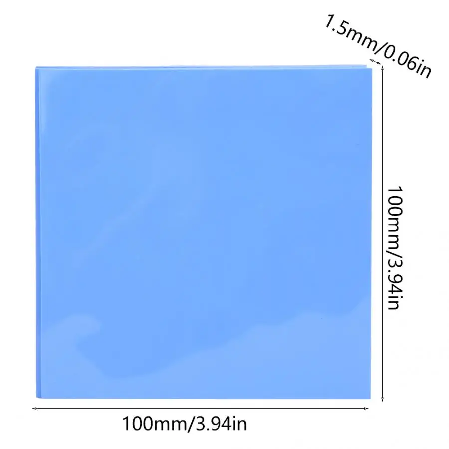 5Pcs Silicone Thermal Conductivity Sheet CPU GPU Heat Conduction Pad 100x100x1.5mm Heatsink Cooling Mat Insulation Film | Инструменты