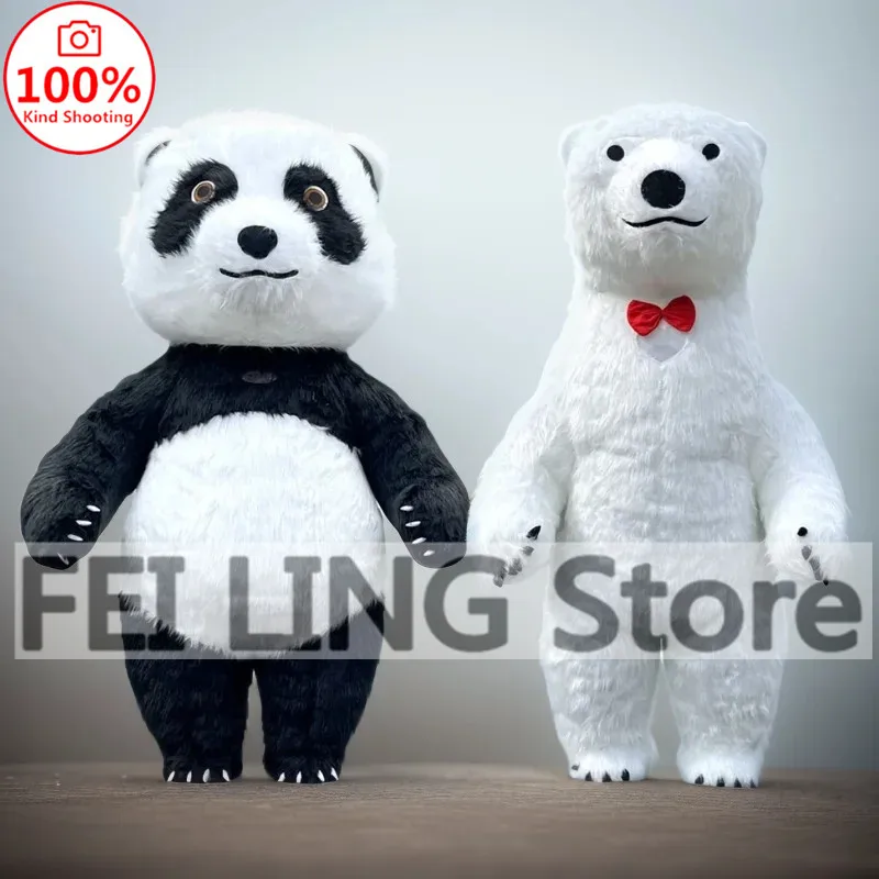 Надувной костюм-талисман для взрослых Пасхальный кролик с белым медведем панда