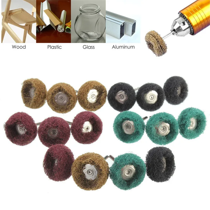 

Nylon Fiber Abrasive Brush, Scrub Pad, 3mm Shank, Sanding Head, Polishing, Dremel Rotary Tool Wheel, 10pcs