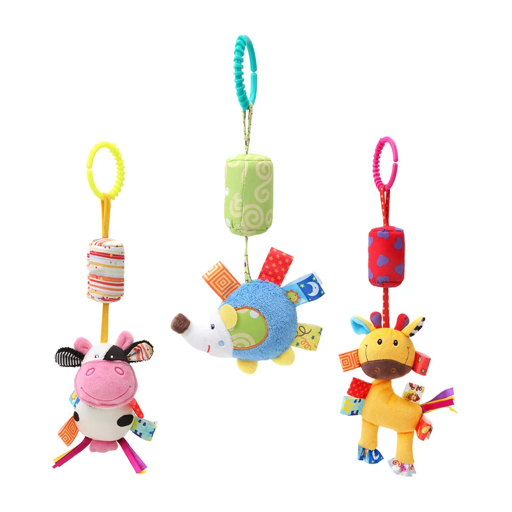 

3Pcs Adorable Rattles Animals Shape Hanging for Toddlers