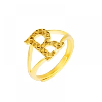 hoyon gold jewelry 18k color original exaggerated r shaped ring womens jewelry car flower ring geometric letter joint tail ring