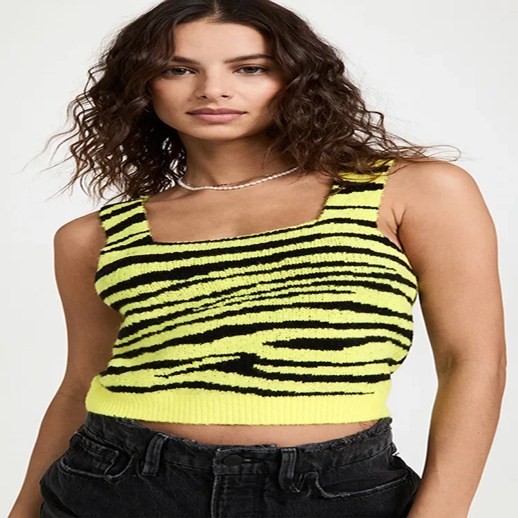 Женский свитер 2022 вязаная майка укороченный топ с леопардовым принтом жилет