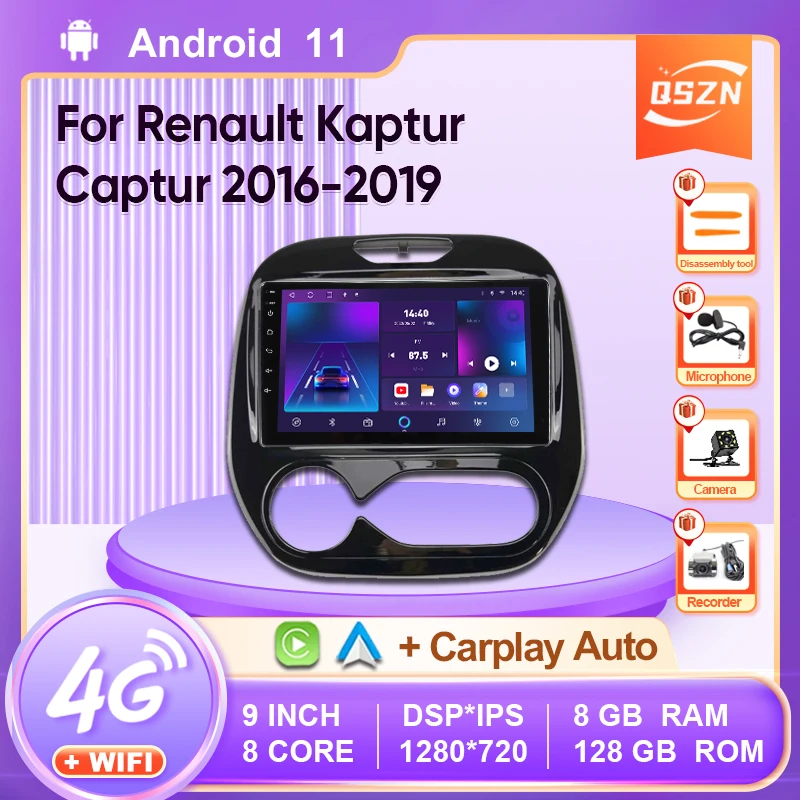 

Автомагнитола 9 "2 Din 4G + WiFi для Renault Kaptur Captur 2016 - 2019 мультимедийный плеер Android 11 GPS-навигация головное устройство 2 din