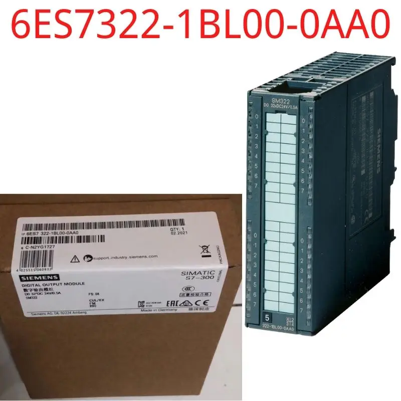 

6ES7322-1BL00-0AA0 Brand New SIMATIC S7-300, Digital output SM 322, isolated, 32 DO, 24 V DC, 0.5A, 1x 40-pole, Total current 4