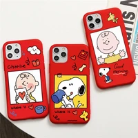 cartoon cute dog snoopy phone case for iphone 13 12 11 pro max mini xs 8 7 6 6s plus x se 2020 xr red cover
