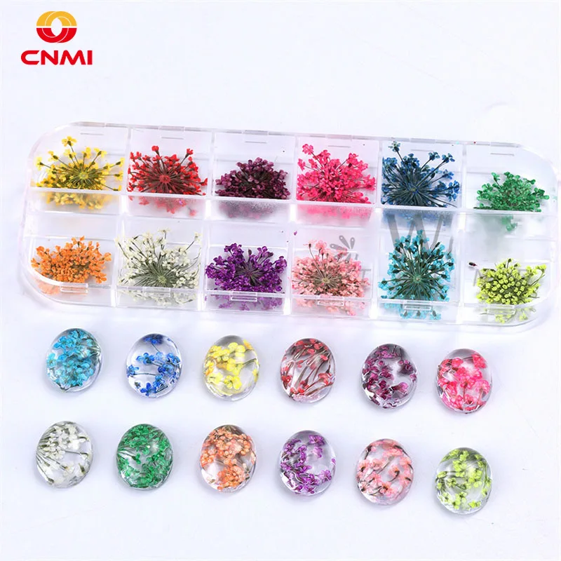 4 набора разноцветные кружевные сушеные цветы подвески для ногтей натуральные