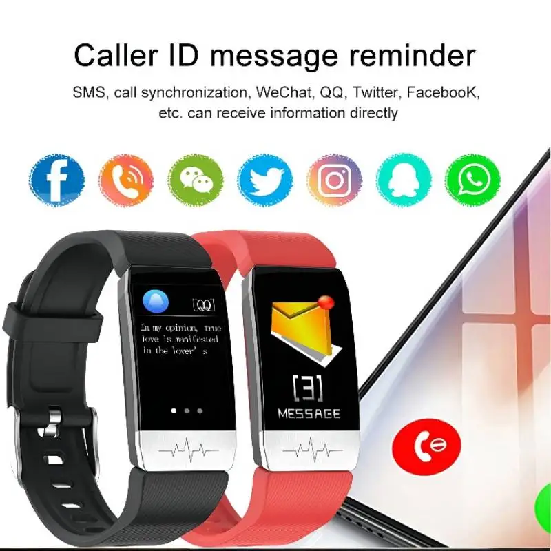 Смарт-часы T1S с Bluetooth отображением звонков сообщений температуры пульса