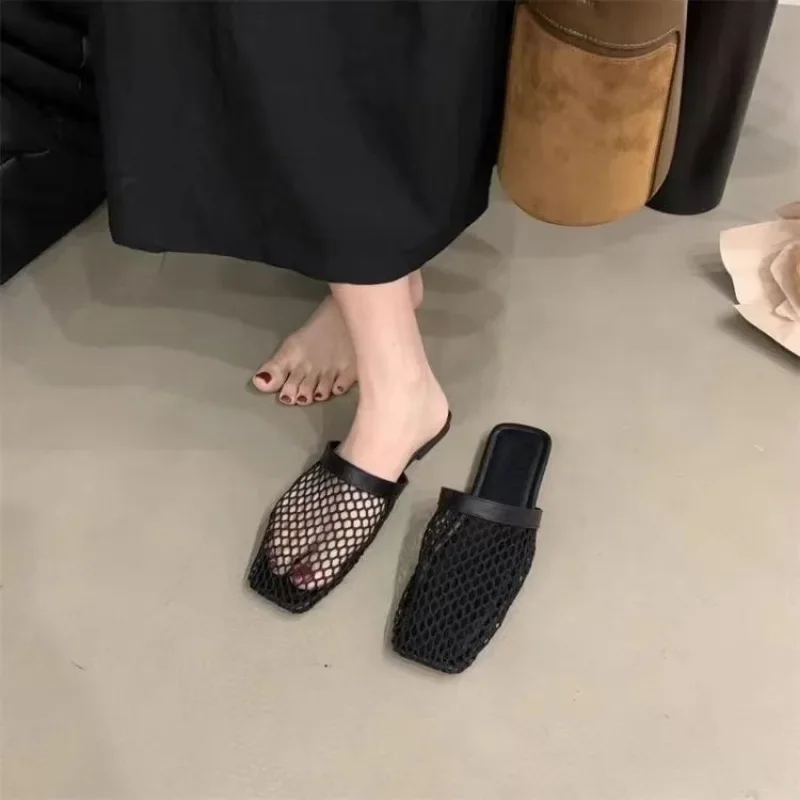 Новинка 2024 плетеные Тапочки ручной работы Tengcao модные тапочки Lazy Baotou сандалии