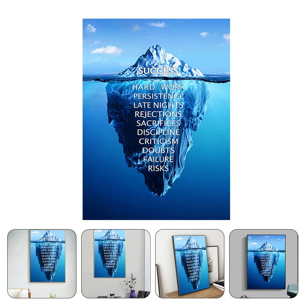 

Inspirational English Poster Quotes Hanging Motivational Hanger Ocean Mural Canvas Office Blue Hangers