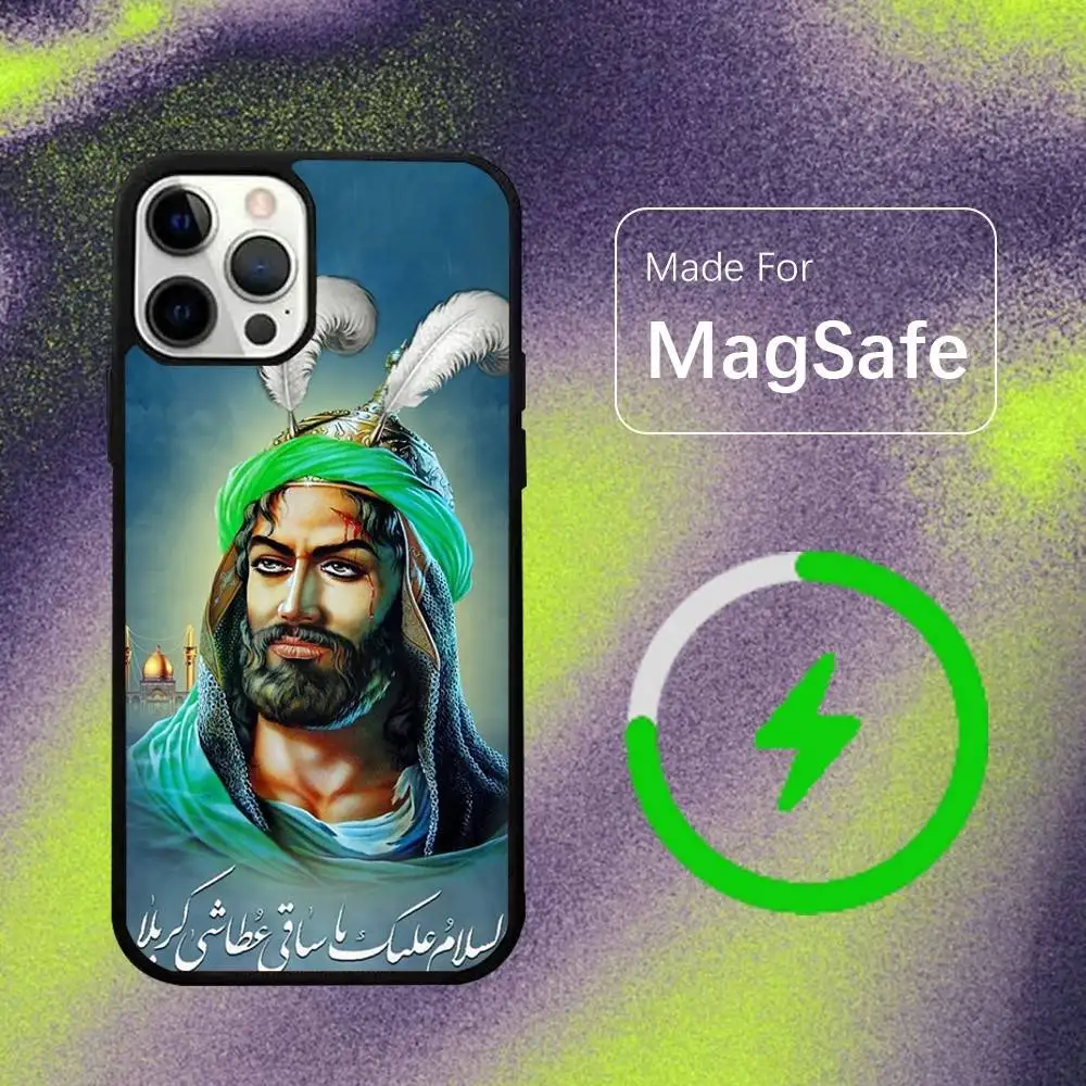 Фото Чехол Islamic Hz Ali для беспроводной зарядки MagSafe для iPhone 15, 16, 17, 13, 14, 11, 12, Pro, Max, Plus, E, Air, Mini, защитный. №3