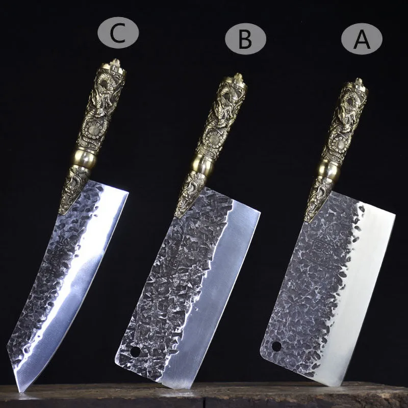 

Кованый нож ручной работы, острый измельчитель, нарезка, Kiritsuke, медные, стандартные длинные кухонные ножи Quan, инструменты для мяса и птицы