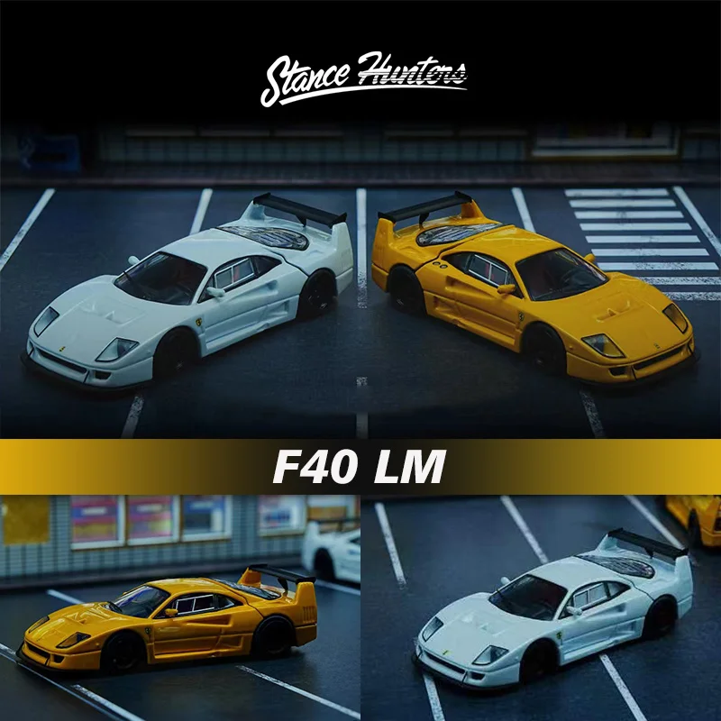 

PreSale SH 1:64 F40 LM Opened Hood White Yellow Alloy Diorama Car Model Collection Miniature Carros Toys Stance Hunters