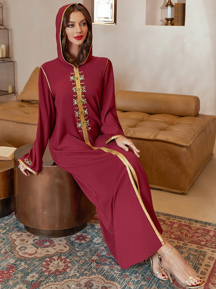

Рамадан ИД Мубарак халат Djellaba Женская молитвенная одежда платья для женщин Дубай абайя Пакистан Турция мусульманское длинное платье