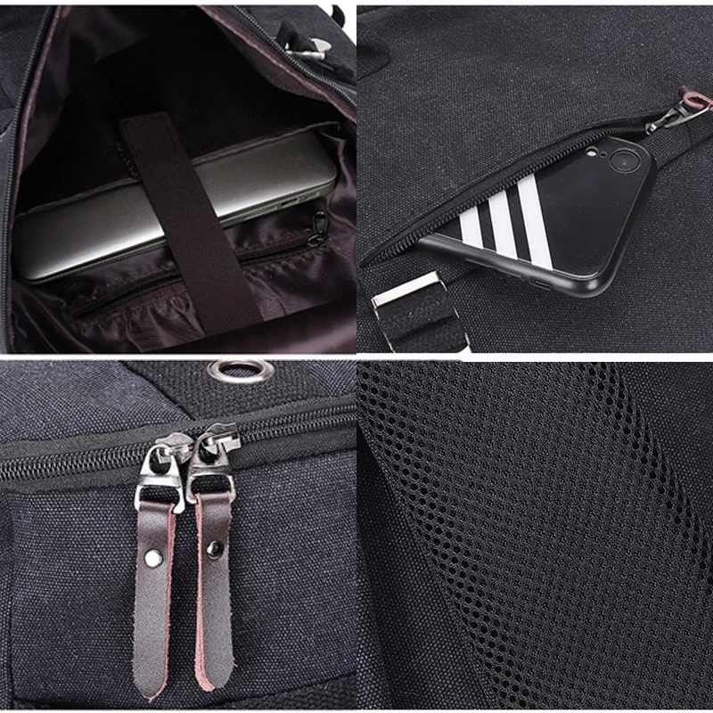 Big Canvas School Laptop Backpack Sports Military Rucksack Travel Gym Duffle Bag Casual Outdoor Climbing Daypack for Men Women