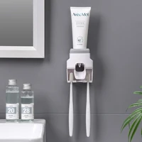 creative wall mount automatic toothpaste dispenser bathroom accessories waterproof lazy toothpaste squeezer toothbrush holder