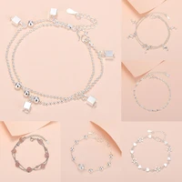 fashion dolphin silver plating women female jewellery round charm chain bangles jewelry lucky bead bracelet