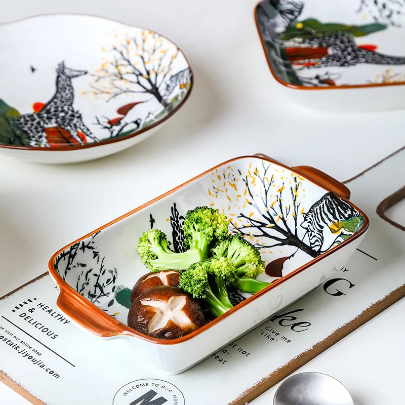 

Underglaze color set tableware set ceramic tableware household creative bowl and plate exquisite combination rice bowl
