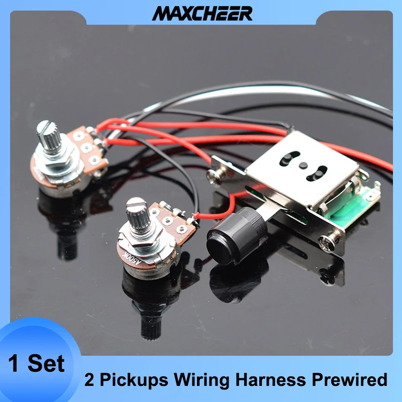 

2 Pickups Wiring Harness Prewired/3-Way Switch 1T1V 500K Pots/for FD TL Replacement Guitar