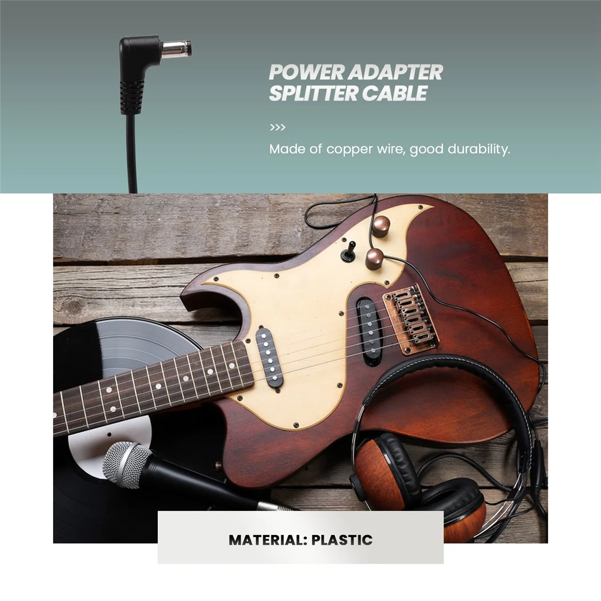 Тройной электрод Vitoos с маргариткой медный провод для гитарных эффектов черный