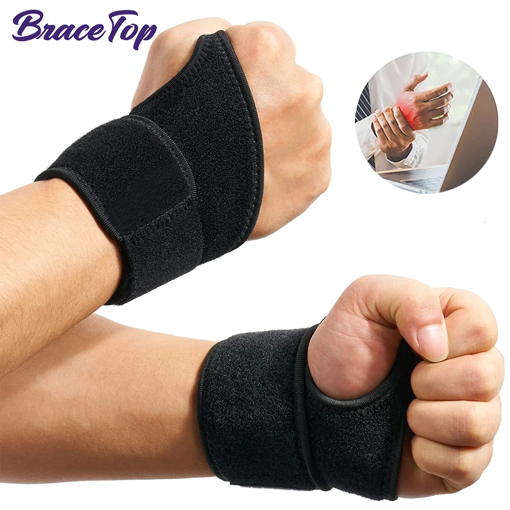 

BraceTop Sports Carpal Tunnel Wrist Brace Adjustable Wrist Support Brace Wrist Compression Wrap Pain Relief Arthritis Tendinitis
