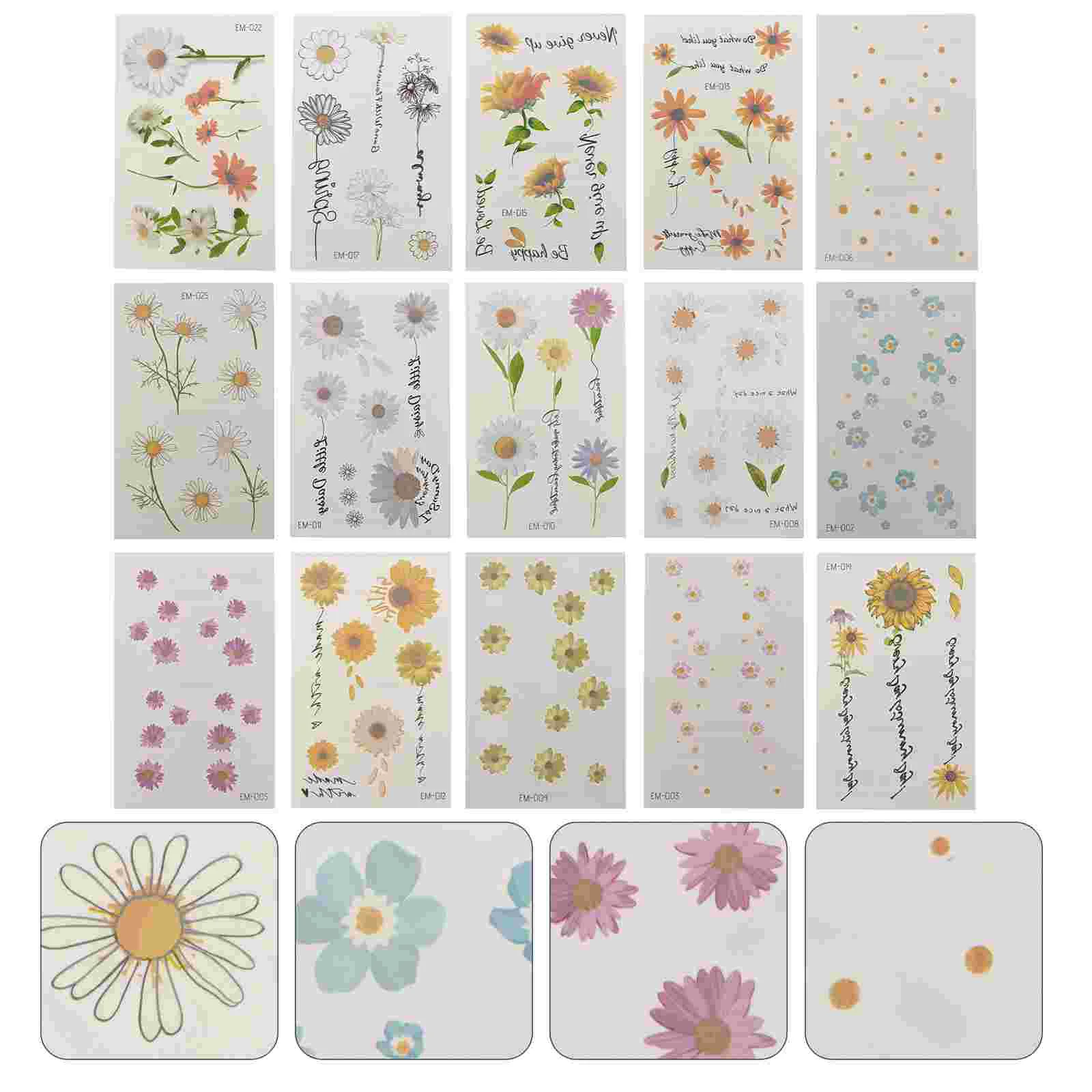 

Sheets Waterproof Body Tattoos Face Tattoos Waterproof Fake Tattoos Neck Tattoos Face Tattoos Flower Stickers