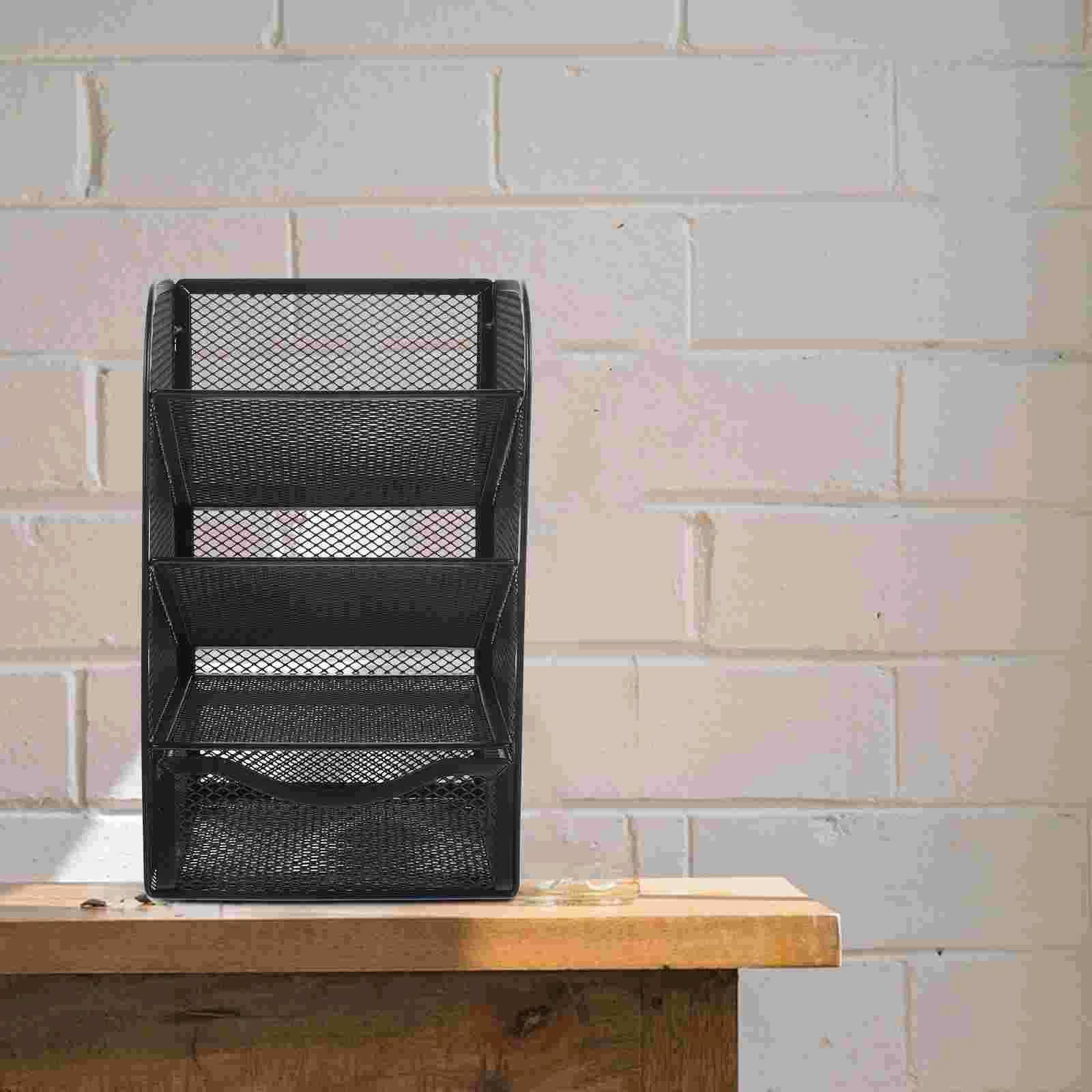 

Vertical Pen Organizer Storage Box Metal Drawers Office Pen Holder Desk Pencils Students Cup Organizer