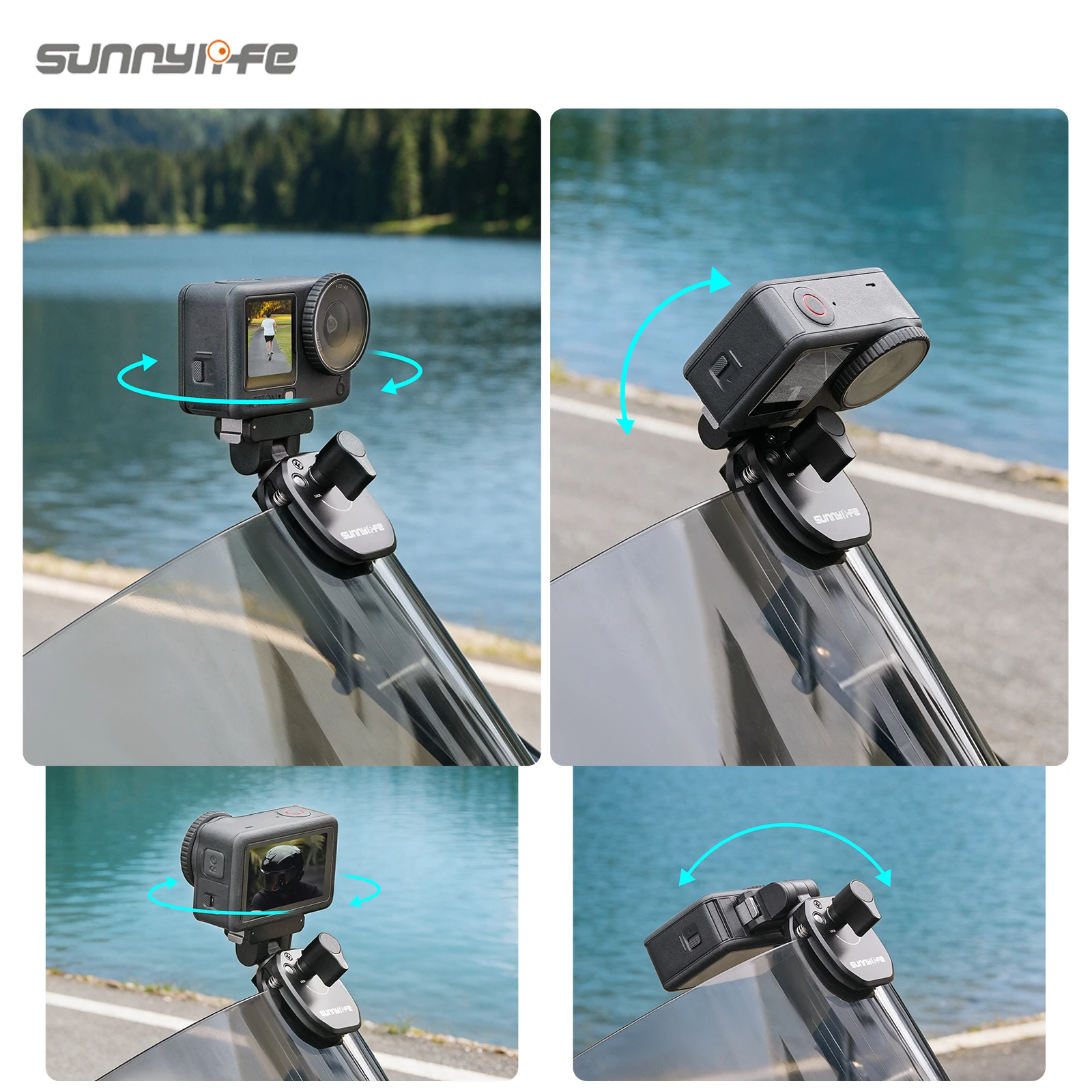 Фото Для DJI Osmo Nano/ACTION 6/5Pro/4/3/2/Insta360 GO Ultra/X4 Air/X5/Ace/Ace Pro2/1 Магнитный зажим для ветрового стекла из алюминиевого сплава №4