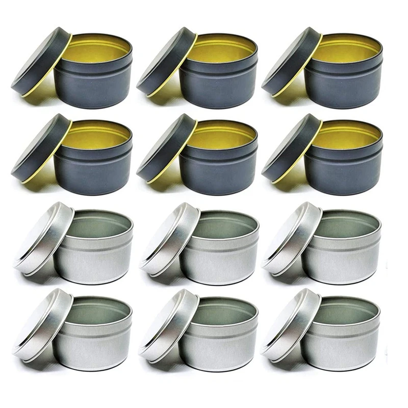 

Candle Tin 12Pcs 4Oz Candle Containers Candle Tin Jars Round Shape Candle Storage Box for DIY Candle Making Kit