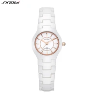 sinobi fashin white ceramic strap woman watches new top luxury stainless s ladies quartz wristwatches high quality womens clock