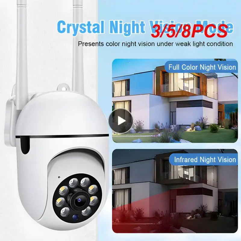 

3/5/8PCS Infrared Security Camera Motion Detection Wireless Camera Night Wifi Ip Camera Dual Frequency
