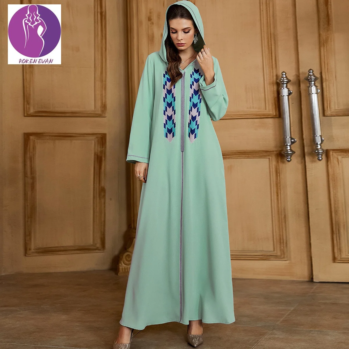 Abayas-Vestido largo de gasa para mujer, caftán marroquí musulmán, color negro, a la moda, 2022