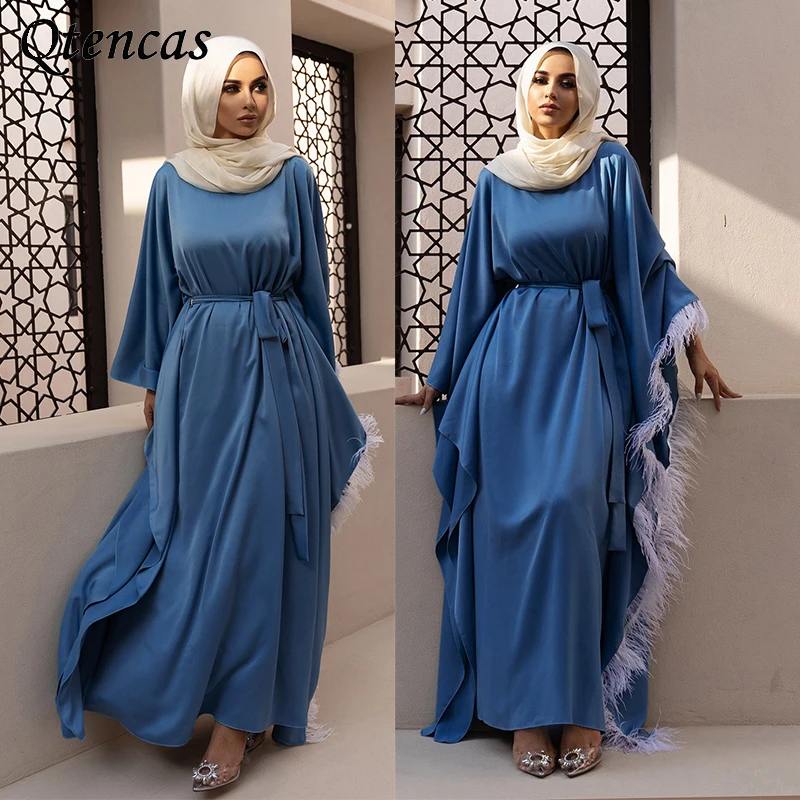 Eid Mubarak Abaya Дубай, Турция Абая для женщин мусульманский хиджаб Caftan платье Caftan Vestidos Исламская одежда Djellaba Robe Femme