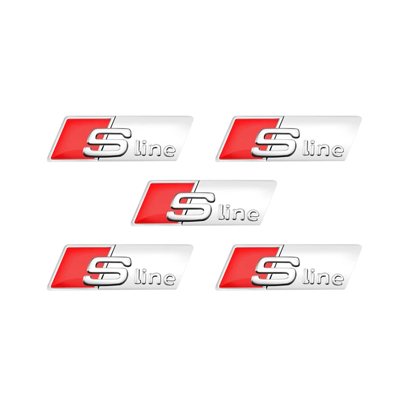 

Для автомобиля Sline, наклейка на руль из алюминиевого сплава, эмблема RS Sline для Audi A3 A4 A5 A6 A7 A8 Q3 Q5 Q7 TT S line S3 S4 S5 S6 R