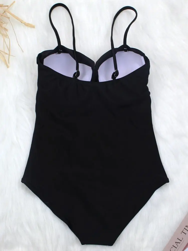 2021 черный купальник женский слитный сексуальный европейский классический