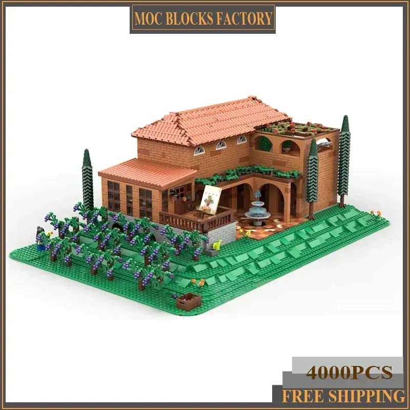 Модель с видом на улицу Moc строительные блоки вилки и винограды модель технология