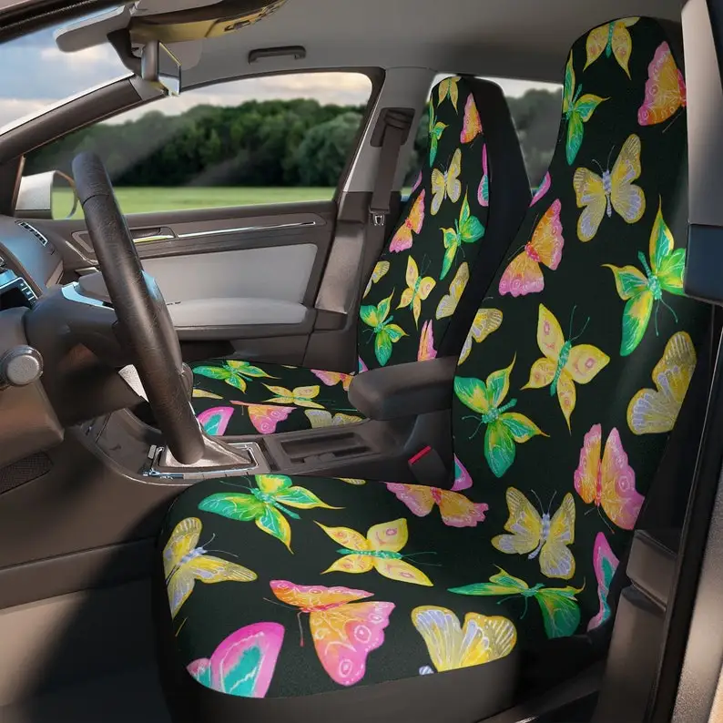

Seat Covers for Cars, Butterfly Boho Car Seat Cover, Hippie Car Accessories for Women, Colorful Bohemian Universal Vehicle Seat