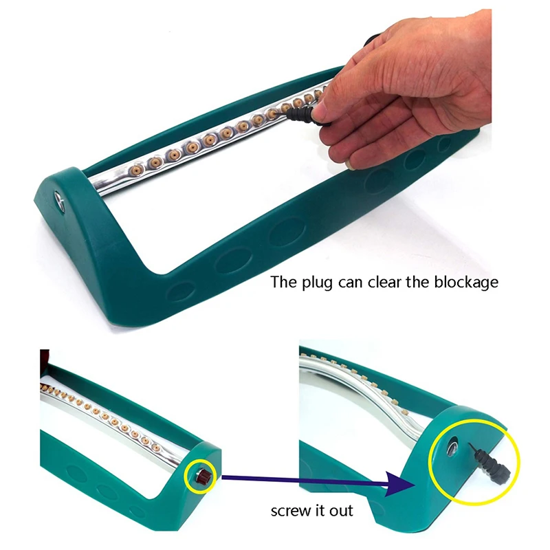 

15 Holes Adjustable Alloy Watering Sprinkler Automatic Swing Cooling Sprayer Dust-proof Sprinkle Tool Lawn Garden Yard Irrigatio