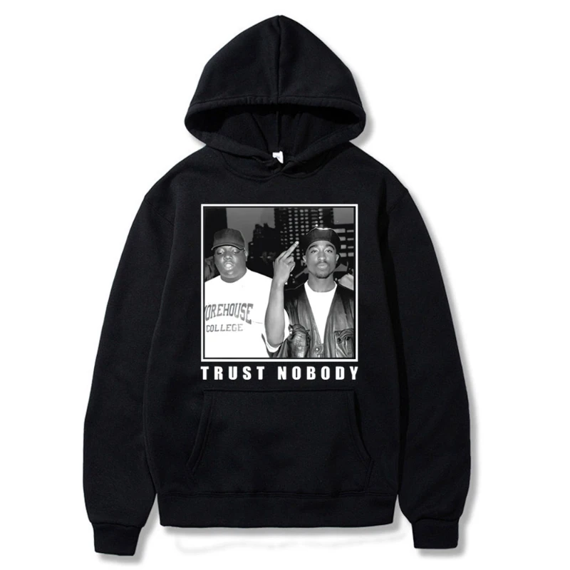 

Trust Nobody Tupac 2Pac Shakur Notorious Big Men Printed Hoodie Mens Homme Clothing Harajuku Long Sleeve Hooded Sweatshirts Coat