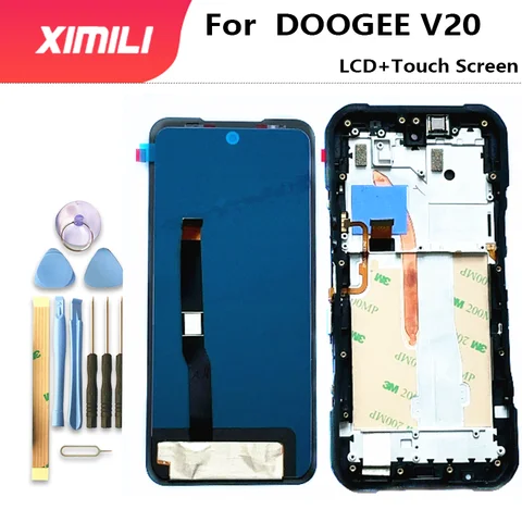 Новый оригинальный 6,43 "для DOOGEE V20 V20S ЖК-дисплей с рамкой + сменный преобразователь сенсорного экрана в сборе для Doogee V20 PRO