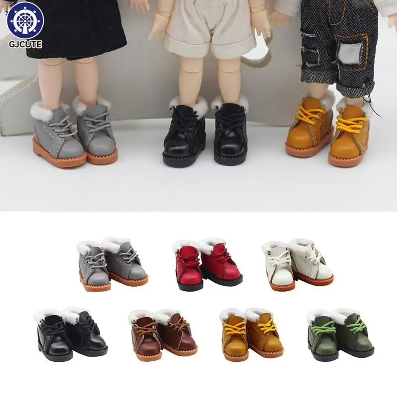 

1Pair Leather Shoes Casual Hand-made Mini Shoes Dolls Accessories For 1:12 Doll For Molly Obitsu 11 Holala Gsc Ymy Ddf Bjd Doll