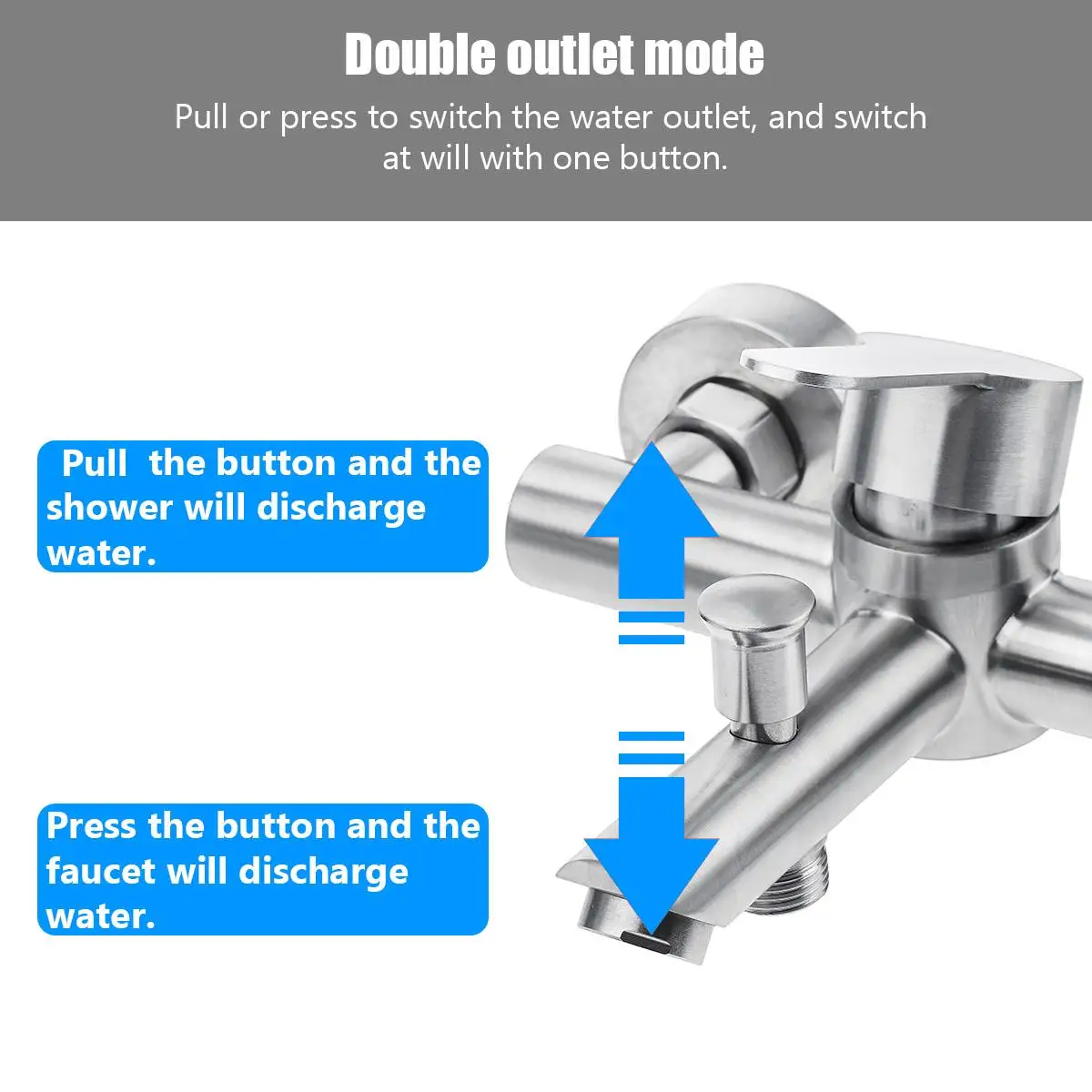 Смеситель для воды с настенным креплением тройной клапан из нержавеющей стали 304