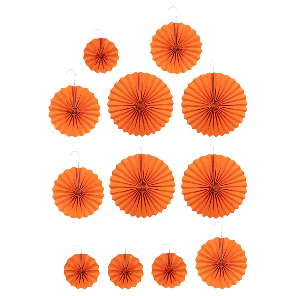 

12Pcs Folding Fan Decorative Hand Fan Hanging Folding Fan Party Paper Fan